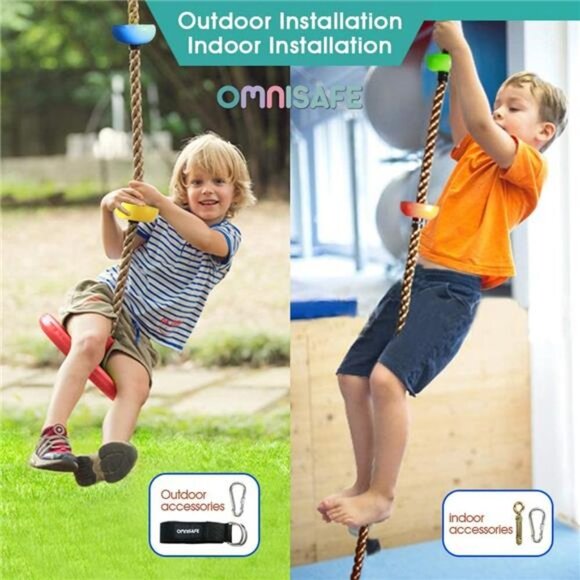 Climbing Rope Tree Swing with Disc Swings Seat and Platforms - Outdoor Play - Picture 5 of 6